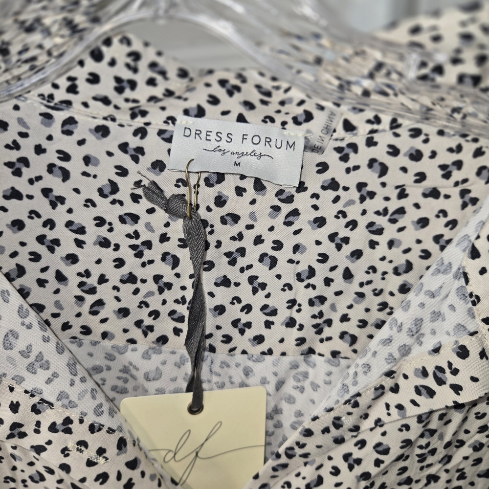 Dress Forum Black and White Animal Print Top
